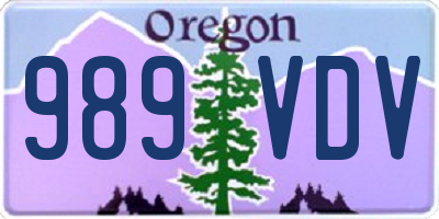 OR license plate 989VDV