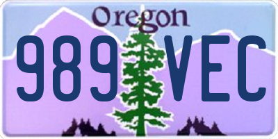 OR license plate 989VEC