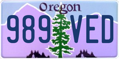 OR license plate 989VED