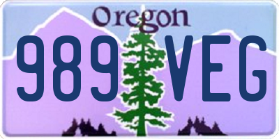 OR license plate 989VEG