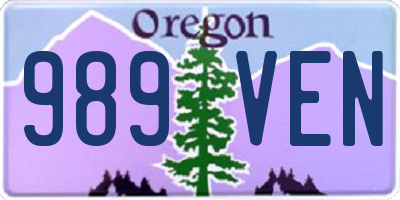 OR license plate 989VEN