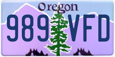 OR license plate 989VFD