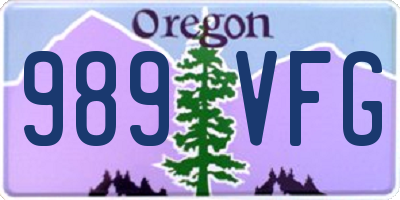 OR license plate 989VFG