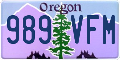 OR license plate 989VFM