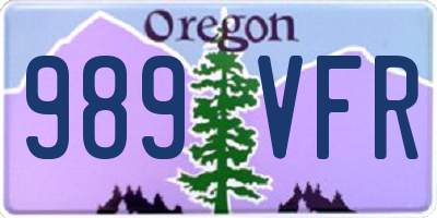 OR license plate 989VFR