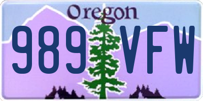 OR license plate 989VFW