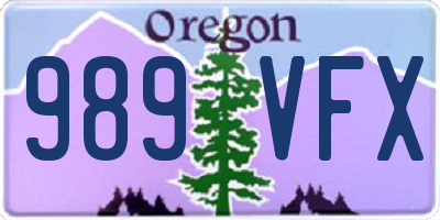 OR license plate 989VFX