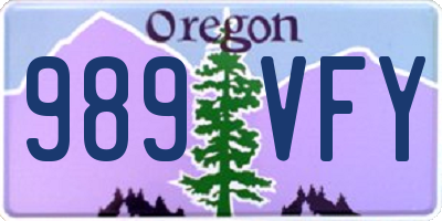 OR license plate 989VFY