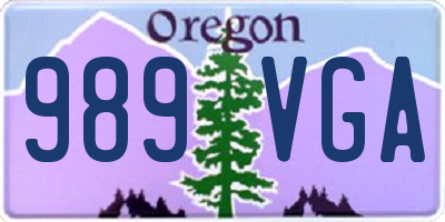 OR license plate 989VGA