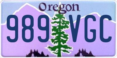 OR license plate 989VGC
