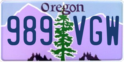 OR license plate 989VGW