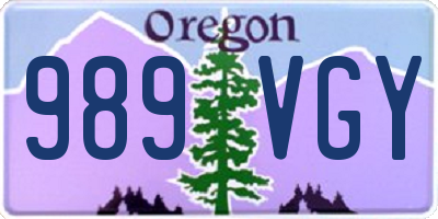 OR license plate 989VGY