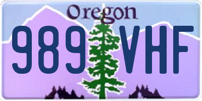 OR license plate 989VHF