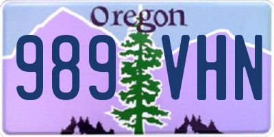 OR license plate 989VHN