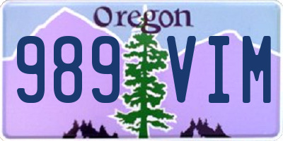 OR license plate 989VIM