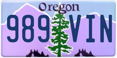OR license plate 989VIN