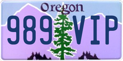 OR license plate 989VIP