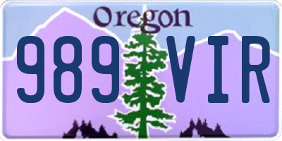 OR license plate 989VIR