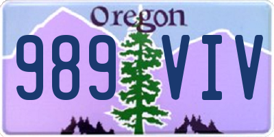 OR license plate 989VIV
