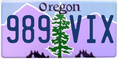 OR license plate 989VIX