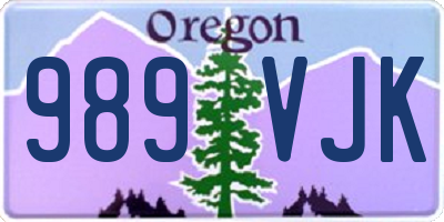 OR license plate 989VJK