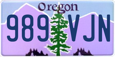 OR license plate 989VJN