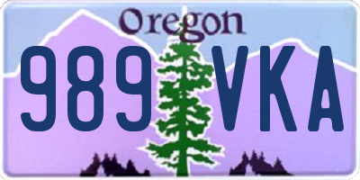 OR license plate 989VKA