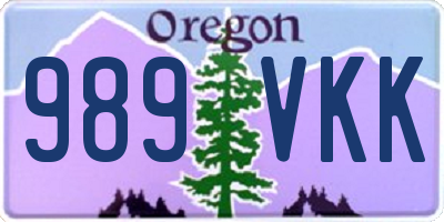 OR license plate 989VKK