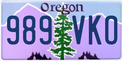 OR license plate 989VKO