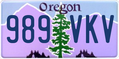 OR license plate 989VKV