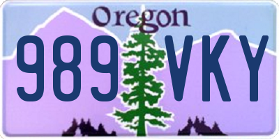 OR license plate 989VKY
