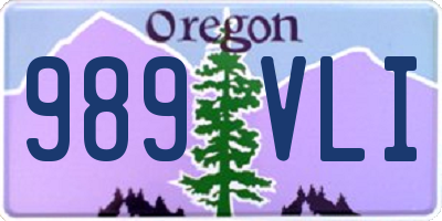 OR license plate 989VLI