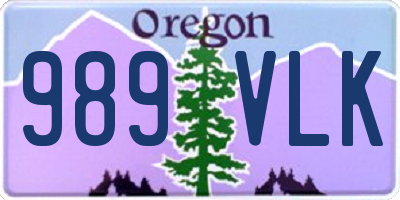 OR license plate 989VLK