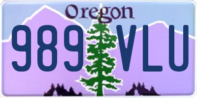 OR license plate 989VLU