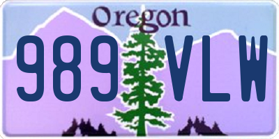 OR license plate 989VLW