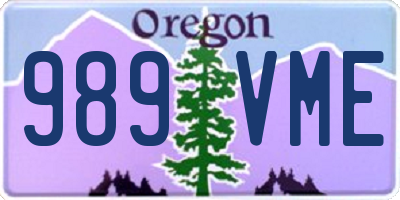 OR license plate 989VME