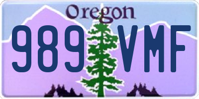 OR license plate 989VMF
