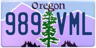 OR license plate 989VML