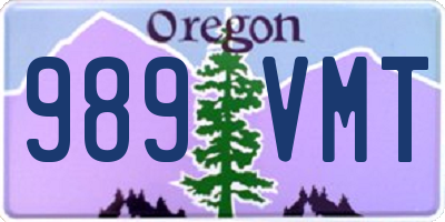 OR license plate 989VMT