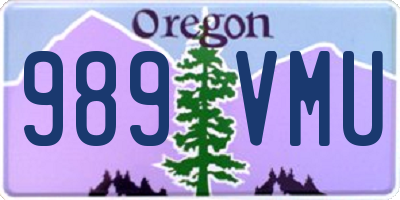 OR license plate 989VMU