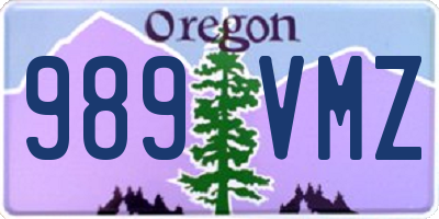 OR license plate 989VMZ