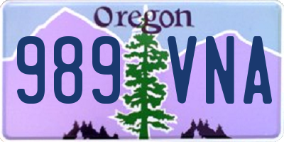 OR license plate 989VNA