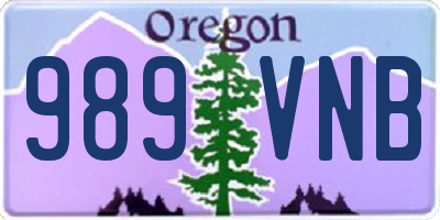 OR license plate 989VNB
