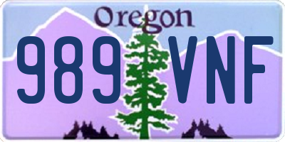 OR license plate 989VNF