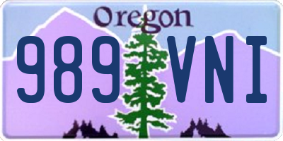 OR license plate 989VNI