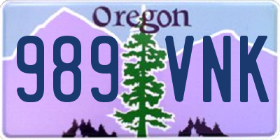 OR license plate 989VNK