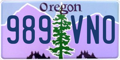 OR license plate 989VNO