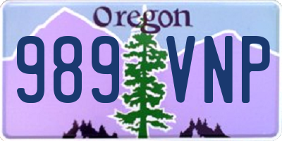 OR license plate 989VNP