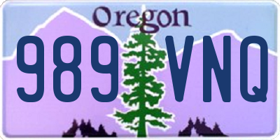 OR license plate 989VNQ