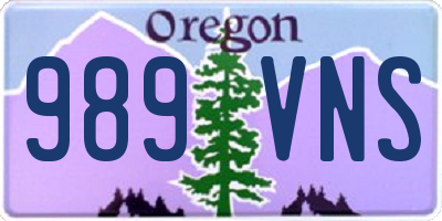 OR license plate 989VNS